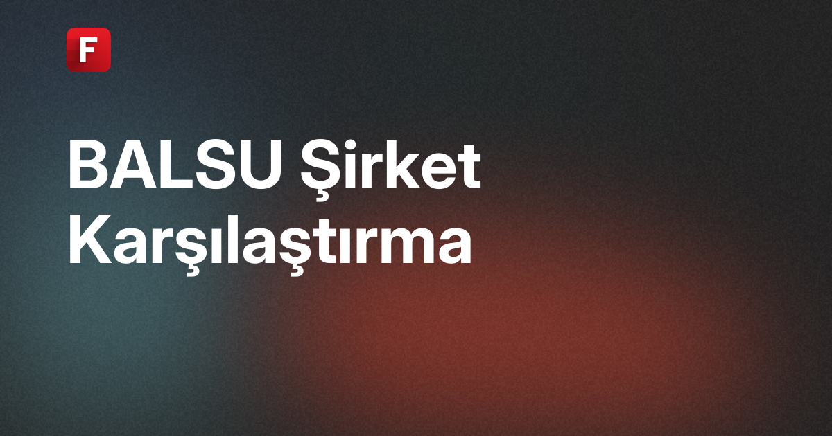 Balsu Gıda Sanayi ve Ticaret A.Ş. (BALSU) Şirket Karşılaştırma